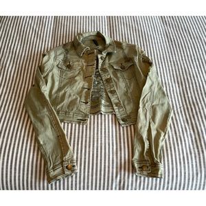 Green Women’s Destroyed Denim Jacket